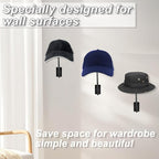 Set of 5 Metal Hat Holder, Hat Rack for Wall Display Cowboy Hat Rack Mounted Cowboy Hat Rack Multifunctional Organizer Displa