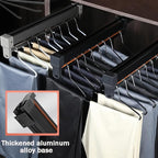 Pull-Out Clothes Rail, Extendable Clothes Hanger, Bearing 30kg, Valet Rods for Closets, Silent Slide Wardrobe Hanger, Closet 