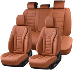 Coverado Car Seat Covers Full Set, Seat Covers for Cars, Front Seat Covers and Back Seat Cover Waterproof Leather Automotive 
