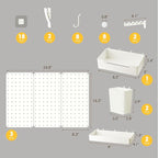 Pegboard Combination Kit - Pegboards and Accessories Modular Hanging for Wall Organizer, Crafts Organization, Ornaments Displ