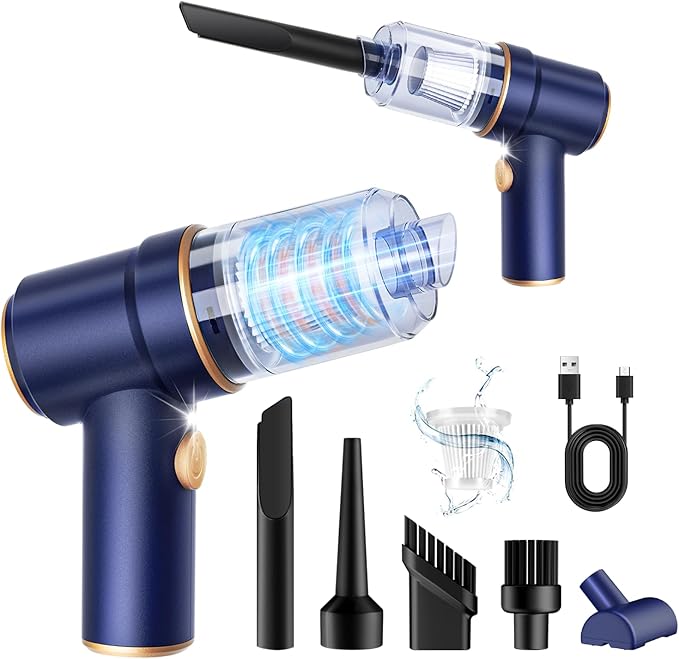 KMM Handheld Car Vacuum Cleaner, 9000Pa Vacuum Cleaner and Air Duster, 120W High Power Hand Held Vacuum with LED Light and Mu