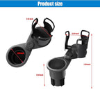jeseny Pack-1 Car Cup Holder, 360 Degrees Rotating Adjustable Base Car Water Cup Holder, 2 in 1 Multifunctional Drink Holder (Black)