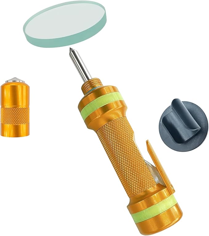 2-in-1 Window Breaker Seatbelt Cutter, Car Window Breaker Tool, Metal Glass Breaker - Extended Tungsten Steel Hammer Tip, Can