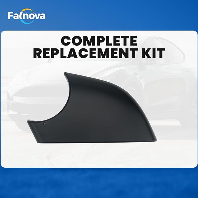 Left Rearview Mirror Cover Bracket, Compatible with Tesla Model Y 2020-2026, Side Mirror Base Cover Replacement Part, Suitable for Tesla Model Y Accessories（Black）