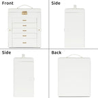 AKOZLIN Large 6-Tier Jewelry Box Lockable Leather Jewelry Storage Case with 5 Drawers for Women Girls Ring Necklace Earring B