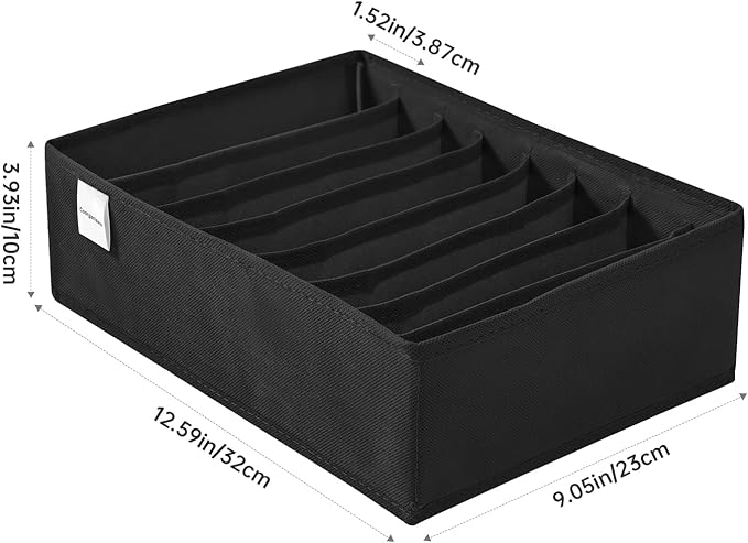 4 Packs T-shirt Drawer Organizers for Clothing,8 Grids Compartment Wardrobe Storage Box, Washable Clothes Organizer for Folde