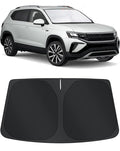 TINGLU Sun Shade for Volkswagen VW Taos 2022 2023 2024 2025 2026 Accessories Windshield Sun Shade Window Shade UV Rays Protection Sun Visor Cover with Steering Wheel Sunshade Storage Bag