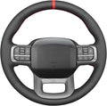 MEWANT Steering Wheel Cover for Ford F-150 2021-2023 / F-150 Lightning 2022-2023 Hand-Stitched Microfiber Leather Steering Wrap