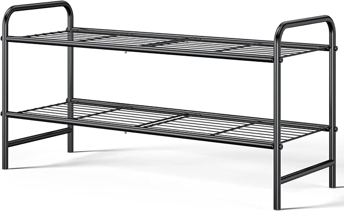 Kitsure Shoe Rack - Stainless Steel Shoe Organizer, Sturdy Shoe Rack for Closet and Front Door Entrance, Free Standing Shoe S