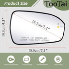 Passenger Side Replacement Mirror Glass - compatible with Ford vehicles - Fusion 2013-2019 - heated with Blind Spot Detect, w/o Auto Dimming