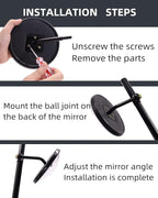 Convex Mirror, Blind Spot Mirror, Anti-Shake Side Rearview, Easy-Install Round Mirrors with Arm Assembly For Lorry Truck Trailer Bus And All Large Vehicles, 1PCS