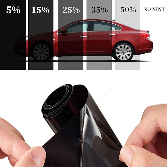 50% 20 in x 10 Ft DIY Professional Adhesive Window Tint Film Uncut Roll Car Wrap Film Automotive DIY Decals
