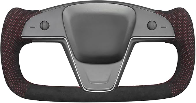 MEWANT Hand Stitched Tesla Model S Yoke Steering Wheel Cover Wrap for Tesla Model S 2021-2023 / Model X 2021-2023 Tesla Yoke Steering Wheel Accessories