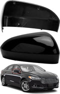 Passenger Side Mirror Cover Replacement for Ford Fusion 2013 2014 2015 2016 2017 2018 2019 2020 2021 2022 - Right Side Mirror Covers, Rear View Mirrors Cap Accessories Without Lamp, Black