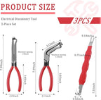 3PCS Automotive Electrical Terminal Connector Separator Removal Tool,60°/Straight/Double Head Automotive Electrical Connector