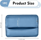 Leather Car Seat Gap Filler, Waterproof Anti-Slip Side Storage Pouch for Phones Keys Glasses Cards, Universal for Most Cars, SUVs, Trucks (Blue)