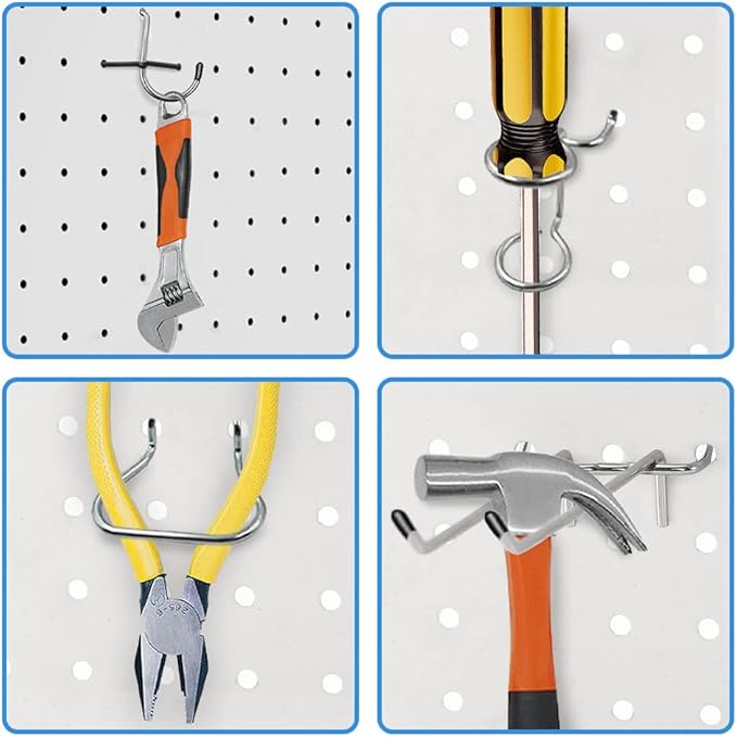 258PCS Pegboard Hooks, Pegboard Accessories Organizer Kit, Pegboard Set for Tools,1/8 and 1/4 inch Pegboard Hooks Assortment,