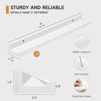 Fun Memories Picture Ledge Shelf for Wall, Floating Shelves Set of 4, 24 Inch Long Nursery Book Shelves for Toys Storage, Kid