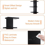7 Tier Wall Shelf Unit-Black Floating Shelves for Home Decor, Modern Unique Asymmetric Design for Bedroom & Living Room Stora