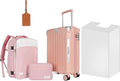 WireHot 22x14x9 Airline Approved Vintage Style Carry On Luggage with Backpack Sets for Women, ABS+PC Hardshell Small 20 inch 