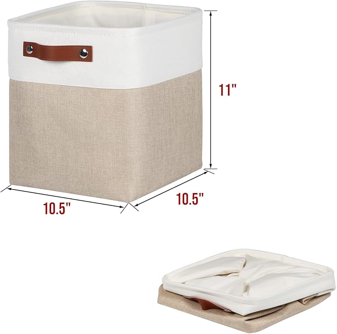 Kntiwiwo Fabric Storage Cubes 10.5”x10.5”x11” Cube Storage Bins for Closet Organizers and Storage Shelves Foldable Storage Bi