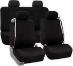 FH Group Three Row Full Set - 7 Seater All Purpose Flat Cloth Built-in Seat Belt Car Seat Cover- Universal Fit for Cars Truck