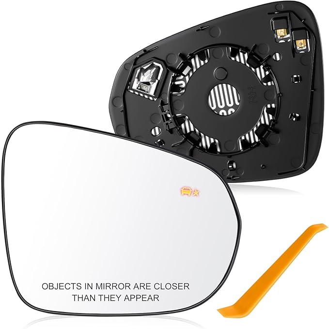 Passenger Side Mirror Glass Replacement Compatible with 2021-2025 Chevy Trailblazer & 2024-2025 Trax, Right Side Mirror with Heated and Blind Spot Detection, Replaces OEM 42895616, 42775837