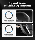 Wigoo Customized Auto Car Steering Wheel Cover for Jeep Wrangler,Grand,Cherokee,Compass,Gladiator[Carbon Fiber, Ultra Breathable] Leather Wheel Cover, Car Accessory for Women and Men, 14.5''-15''