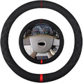 Suede Steering Wheel Cover,Compatible with Jeep Cherokee Grand Cherokee Liberty Wrangler Compass Suede Leather Sport Non-Slip Wheel Cover Car Interior Accessories 15 inch for Man and Women
