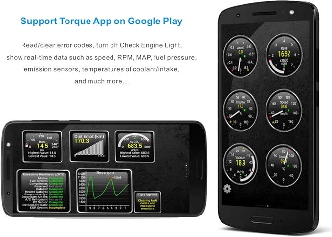 Panlong OBD2 Scanner Bluetooth OBDII Diagnostic Tool Car Code Reader Turn Off Check Engine Light Support Android Torque App