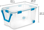 Sterilite 6-Pack Gasket Box, Weather-Resistant Storage Bins with Latching Lids, 120 Quart - Heavy-Duty Organizing Containers 