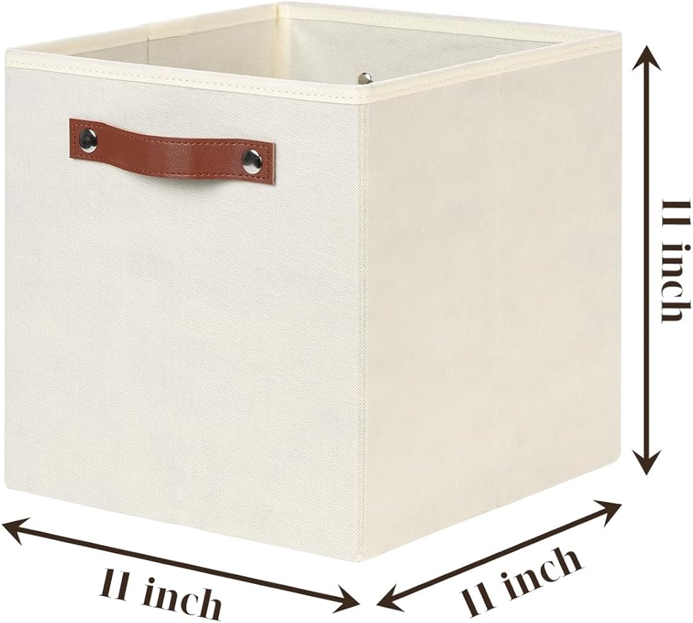 Temary 11x11 Storage Cubes Fabric Cube Storage Bins with Handles Clothes Storage Boxes Baskets for Organizing Home, Shelf, Cl