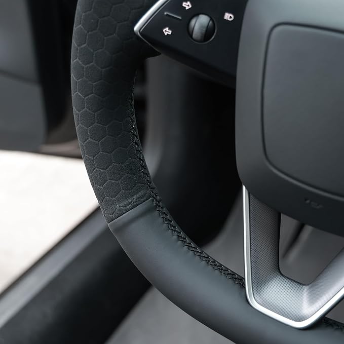 MEWANT DIY Stitching Steering Wheel Cover Wrap for Tesla Model 3 Highland 2023-2025/Model Y 2025 Highland for Tesla Model 3/Model Y Accessories