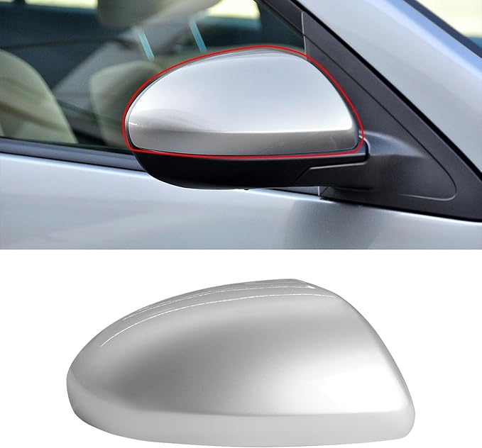Compatible with Mazda 2 /Mazda 3 2010-2013 Right Passenger Side Mirror Cap Cover, Door Rearview Right Side Mirror Cover Replacement for Mazda, Silver