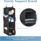 SLEEPING LAMB Short Hanging Shoe Organizer for Closet Storage with Mesh Side Pockets Holds 8 Pairs, Hanging Shoe Rack Hanger 