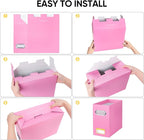 BALEINE File Organizer Box, Cardboard File Folder Organizer with Handle for Letter Size, Portable Collapsible Hanging Filing 
