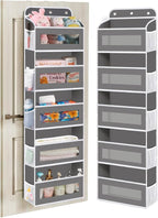 KYEVIS Over The Door Organizer, 5 Shelves Closet Door Hanging Storage and Organizer with 10 Mesh Pockets, Nursery Closet Orga