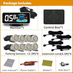 Car 8 Parking Sensors Kit Assist System Reverse Front and Rear Reverse Radar parktronic Auto Electronics Vehicle Back Assista