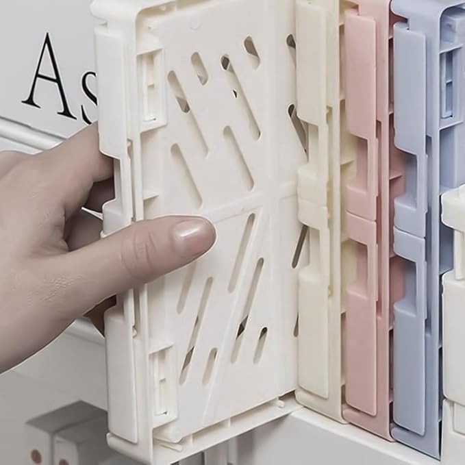 Small Pastel Plastic Storage Bins 2Pcs Foldable Pastel Crates Plastic Basket Colorful Storage Containers Baskets for Classroo