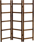 Blanket Ladder,Burnt Wood Blanket Ladder 59" H Freestanding and Folding, 6 Tier and 3 Panel Towel Rack for Bathroom, Decorati