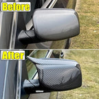 Rearview Mirror Cover Black Side Mirror Covers Caps for BMW E60 2003 2004 2005 2006 2007 2008(Carbon Fiber Black)