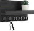 Lwenki Key Holder for Wall, Decorative Key and Mail Holder with Shelf Has Large Hooks for Bags, Coats, Umbrella – Paulownia W