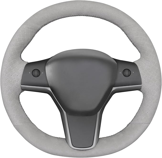 MEWANT Tesla Model 3/Model Y Hand Stitched Steering Wheel Cover for Tesla Model 3 2017-2023 / Model Y 2020-2023 for Tesla Model 3/Y Accessories