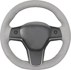 MEWANT Tesla Model 3/Model Y Hand Stitched Steering Wheel Cover for Tesla Model 3 2017-2023 / Model Y 2020-2023 for Tesla Model 3/Y Accessories