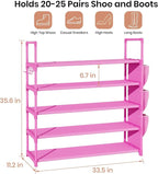 VILICK Shoe Rack for Closet Shoe Organizer Space Saver Storage for 20-25 Pair Shoe Shelf with Hook and Side Pocket Free Stand
