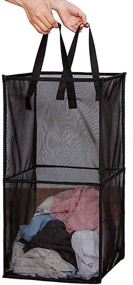 Pop Up Laundry Baskets - Mesh Collapsible Laundry Hampers Storage with Handle - Foldable for Washing Storage, Great for The K