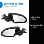 TRQ Driver & Passenger Side Mirror Set with Heat Power Folding without Blind Spot Indicator Compatible with 2016-2018 Kia Opt