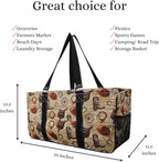 NGIL Extra Large Utility Tote Reusable Grocery Bag Oversized Collapsible for Groceries, Storage, Picnic, Beach (Western Cowboy-black)