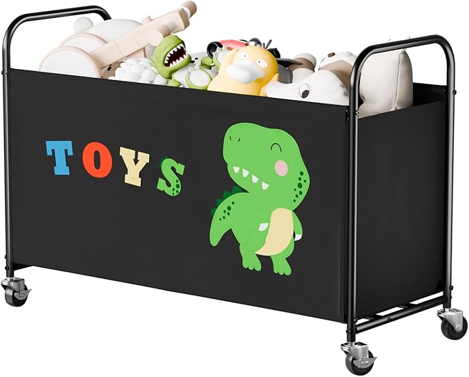 GRANNY SAYS Toy Box for Boys Girls, Large Toy Chest Storage with Wheels, Metal Kids Toy Storage Organizer for Stuffed Animals