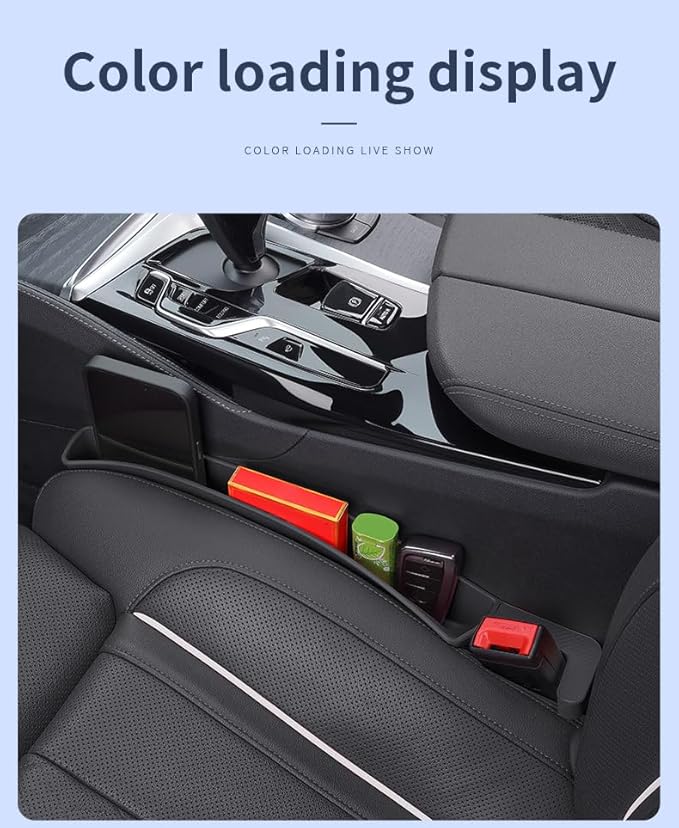 2Pcs Car Seat Gap Filler Organizer, Auto Side Seat Gap Storage Box for Your Cars, Trucks Universal Car Accessories Gap Filler Organizer to Fill the Gap Space Between the Console and Seats